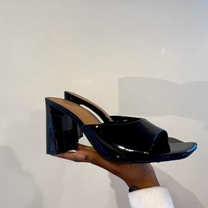 Patent leather mules